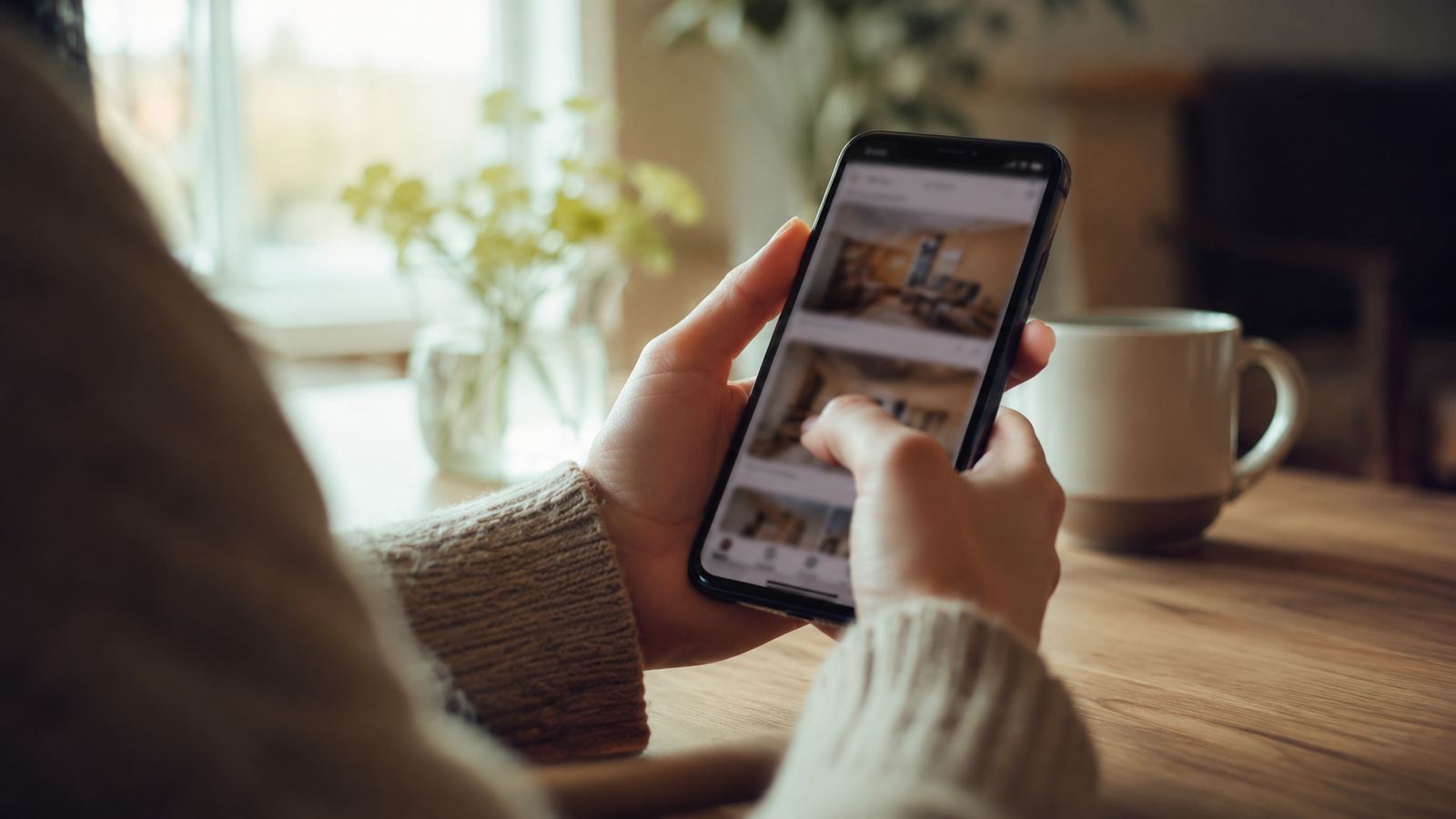 スマートフォンで体験予約フォームを入力する様子