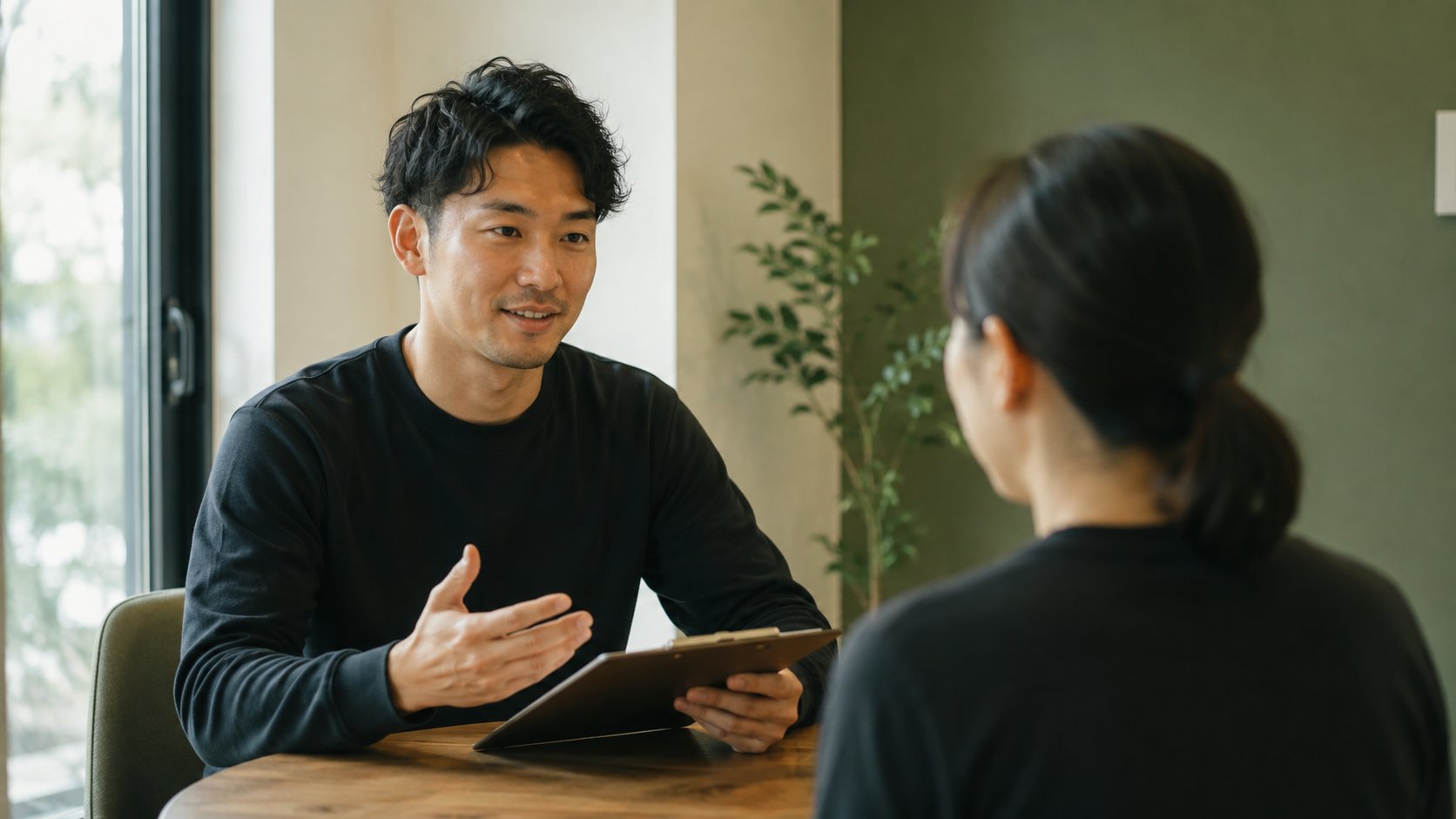 トレーナーとお客様のカウンセリングの様子